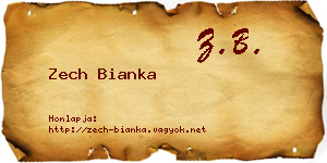 Zech Bianka névjegykártya